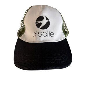 Oiselle Women's Runner Trucker NWT Green Mesh Adjustable Bird Logo Black Brim‎